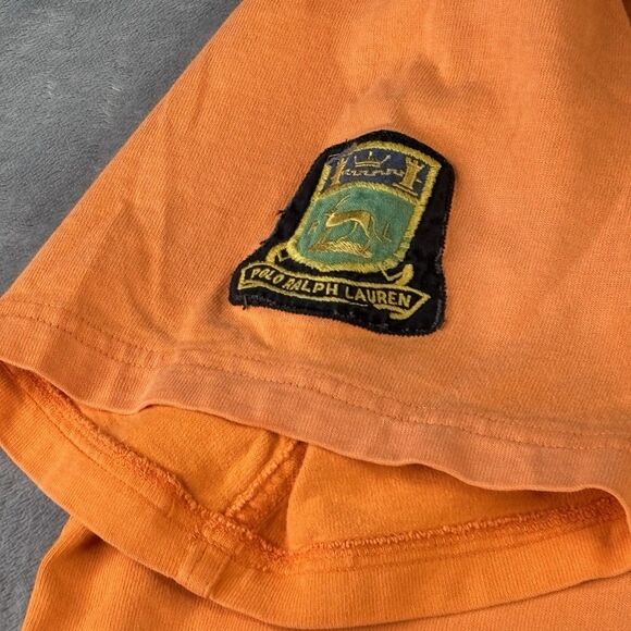 VTG Polo Ralph Lauren Shirt Mens 3XB Orange Rugby Crest Embroidered Pocket S/S - Picture 3 of 15